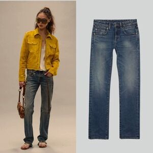 NWT R13 Tobi Boy Jean 28 Capel Selvedge Blue‎ Limited Edition Straight Leg Denim